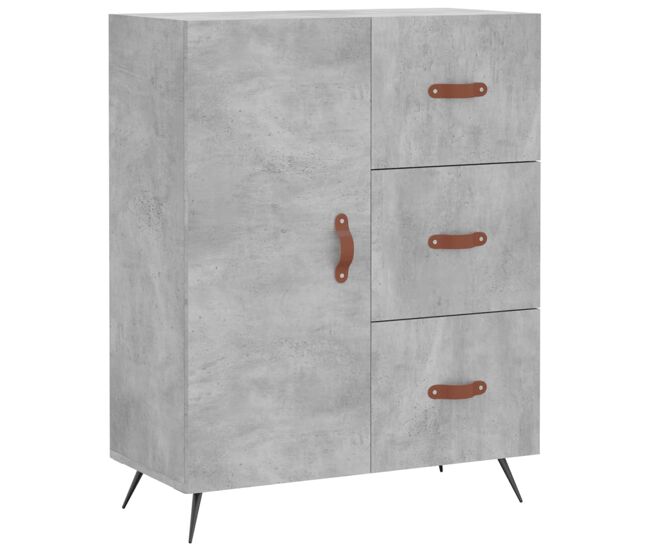 Vidaxl aparador de madera de ingeniería gris hormigón 69,5x34x90 cm