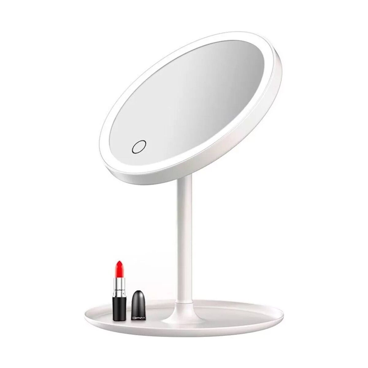 Well home espejo con luces led recargables y ajustables y carga usb ø18,5x27cm