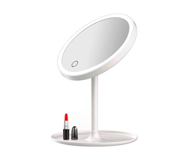 Well home espejo con luces led recargables y ajustables y carga usb ø18,5x27cm