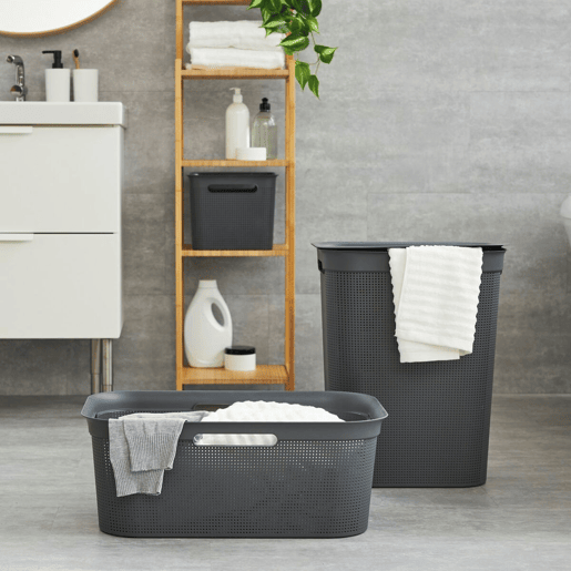 Cesto da Roupa Rotho Brisen Preto 50 L Plástico Cesto da Roupa Rotho Brisen Preto 50 L Plástico