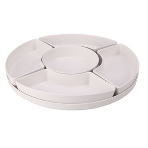 Bandeja de melamina Well Home em 2 cores branco ou cinza
