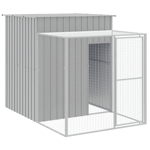 vidaXL Galinheiro com anexo 165x251x181 cm aço galvanizado cinza-claro vidaXL Galinheiro com anexo 165x251x181 cm aço galvanizado cinza-claro