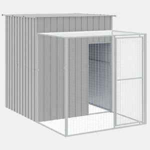 vidaXL Galinheiro com anexo 165x251x181 cm aço galvanizado cinza-claro