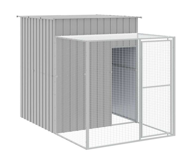 Vidaxl gallinero con corral acero galvanizado gris claro 165x251x181cm
