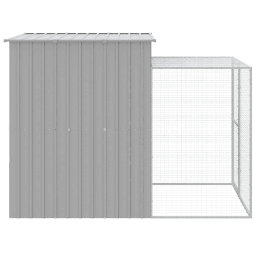 vidaXL Galinheiro com anexo 165x251x181 cm aço galvanizado cinza-claro vidaXL Galinheiro com anexo 165x251x181 cm aço galvanizado cinza-claro
