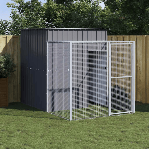 vidaXL Galinheiro com anexo 165x251x181 cm aço galvanizado antracite vidaXL Galinheiro com anexo 165x251x181 cm aço galvanizado antracite