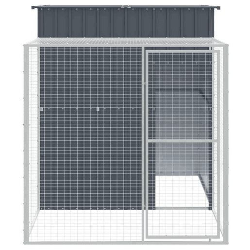 vidaXL Galinheiro com anexo 165x251x181 cm aço galvanizado antracite vidaXL Galinheiro com anexo 165x251x181 cm aço galvanizado antracite