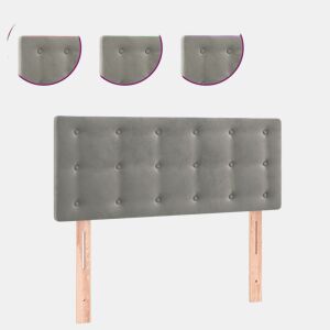 vidaXL Cabeceira de cama c luzes LED veludo 80x5x7888 cm cinza-claro