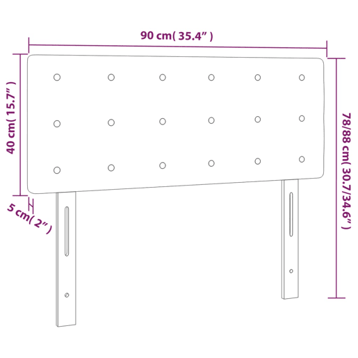 vidaXL Cabeceira de cama c luzes LED veludo 90x5x7888 cm azul-escuro