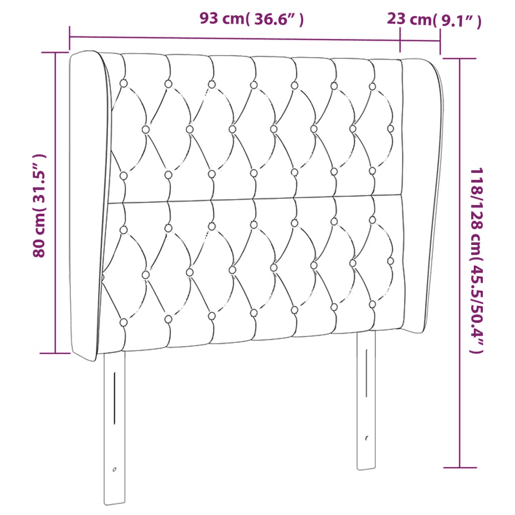 vidaXL Cabeceira cama c abas veludo 93x23x118128 cm azul-escuro