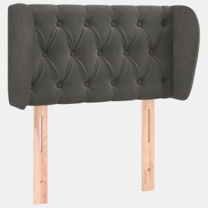 vidaXL Cabeceira de cama c abas veludo 83x23x7888 cm cinzento-escuro