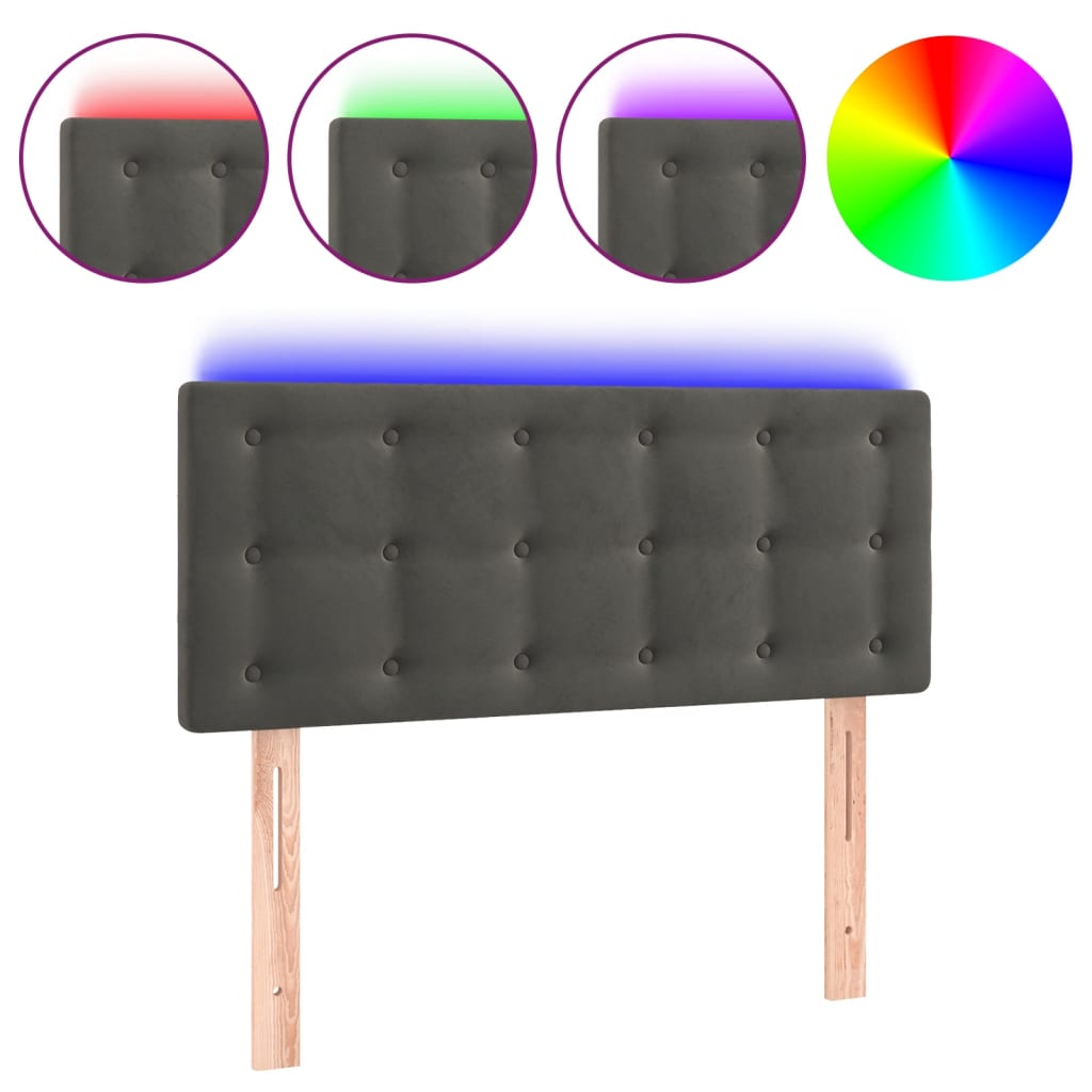 Cabecero Con Led 90 Gris Oscuro
