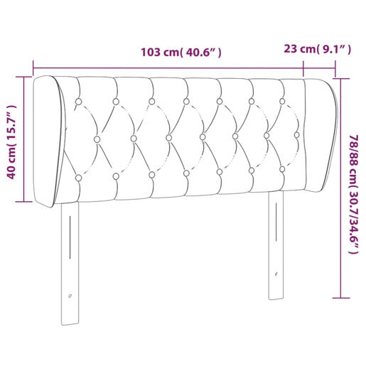 vidaXL Cabeceira de cama c abas veludo 103x23x7888cm cinzento-escuro vidaXL Cabeceira de cama c abas veludo 103x23x7888cm cinzento-escuro