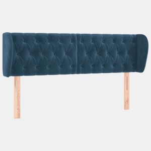 vidaXL Cabeceira de cama c abas veludo 147x23x7888cm azul-escuro