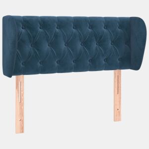 vidaXL Cabeceira de cama c abas veludo 93x23x7888 cm azul-escuro