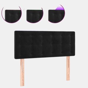 vidaXL Cabeceira de cama c luzes LED veludo 80x5x7888 cm preto