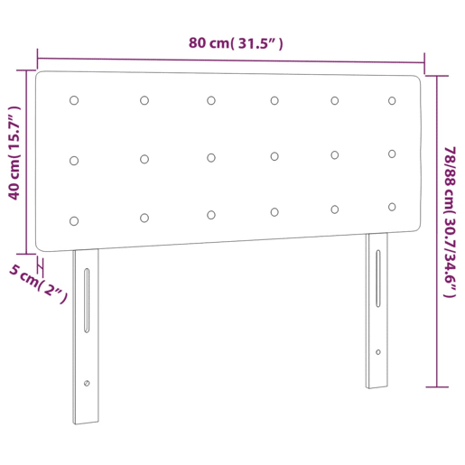 vidaXL Cabeceira de cama c luzes LED veludo 80x5x7888 cm preto