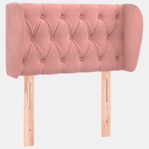 vidaXL Cabeceira de cama c abas veludo 83x23x7888 cm rosa