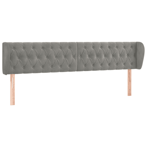 vidaXL Cabeceira de cama c abas veludo 183x23x7888 cm cinzento-claro vidaXL Cabeceira de cama c abas veludo 183x23x7888 cm cinzento-claro