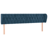 vidaXL Cabeceira de cama c abas veludo 183x23x7888cm azul-escuro