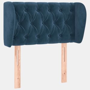 vidaXL Cabeceira de cama c abas veludo 83x23x7888cm azul-escuro