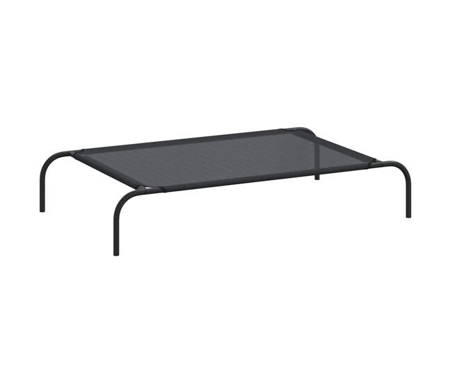 Vidaxl cama de perro elevada negra textilene l