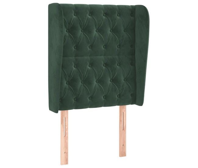 Vidaxl cabecero con orejas de terciopelo verde oscuro 83x23x118/128 cm