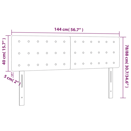vidaXL Cabeceira de cama cluzes LED veludo 144x5x7888cm verde-escuro