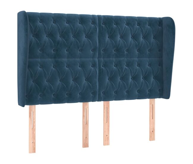 Vidaxl cabecero con orejas de terciopelo azul oscuro 147x23x118/128 cm