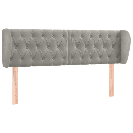 vidaXL Cabeceira de cama c abas veludo 163x23x7888 cm cinzento-claro