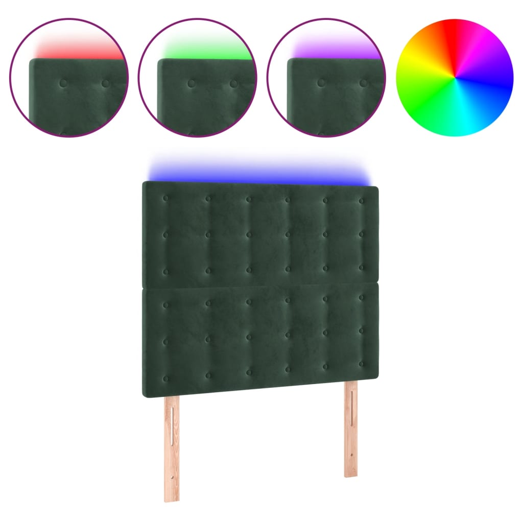 Cabecero Con Led 90 Verde Oscuro