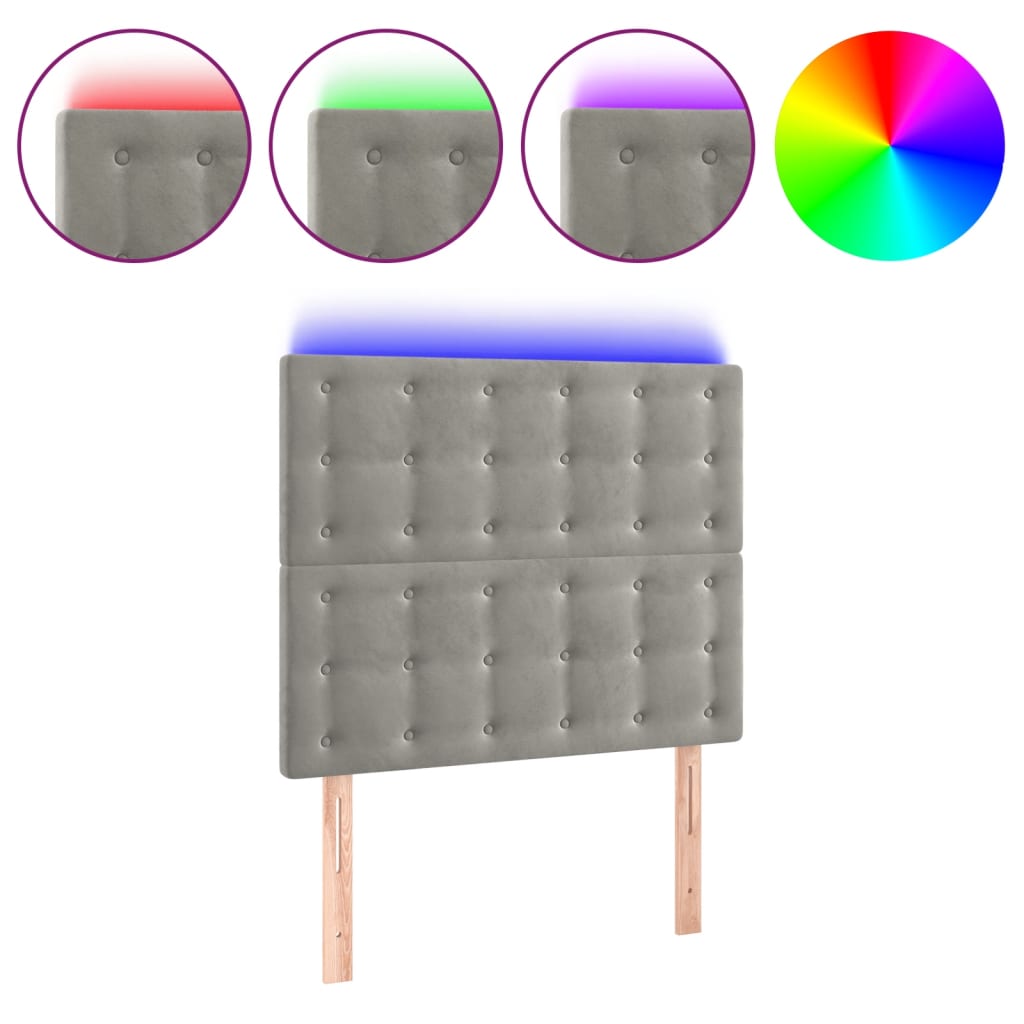 Cabecero Con Led 90 Gris Claro