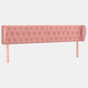 vidaXL Cabeceira de cama c abas veludo 183x23x7888 cm rosa