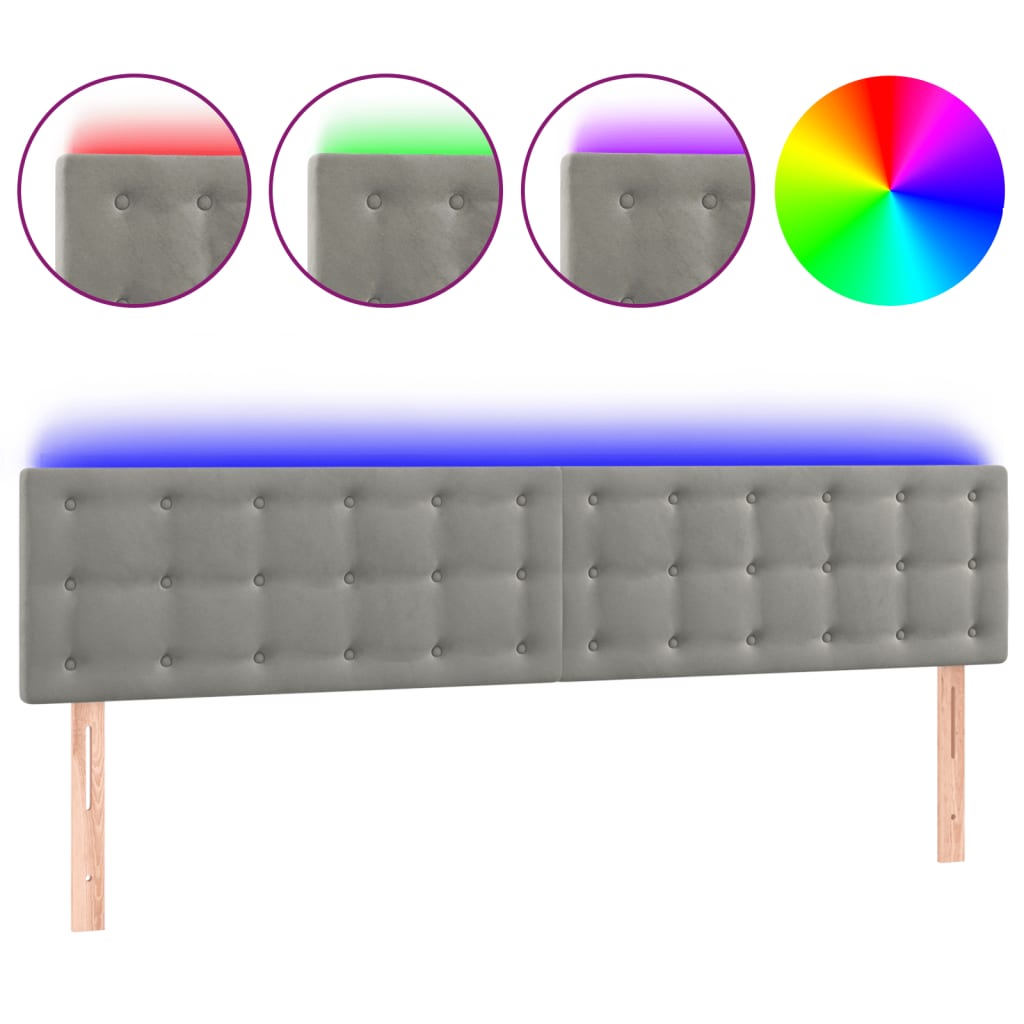 Cabecero Con Led 180 Gris Claro