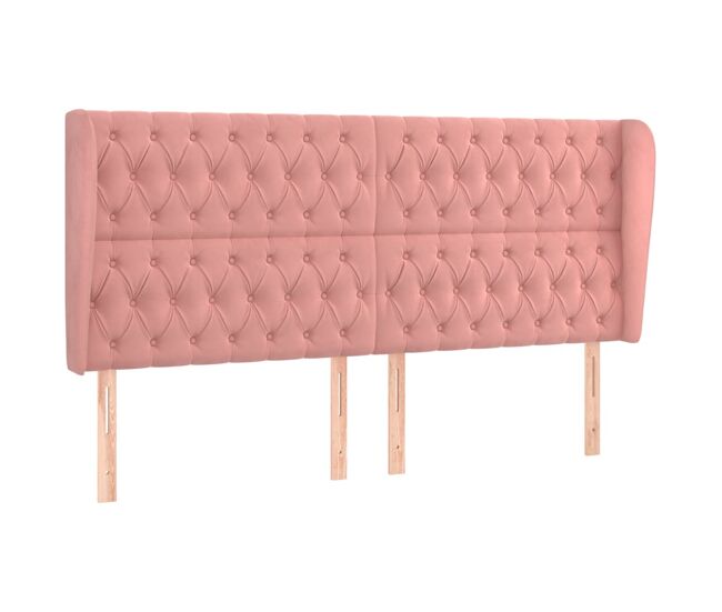 Vidaxl cabecero con orejas de terciopelo rosa 203x23x118/128 cm