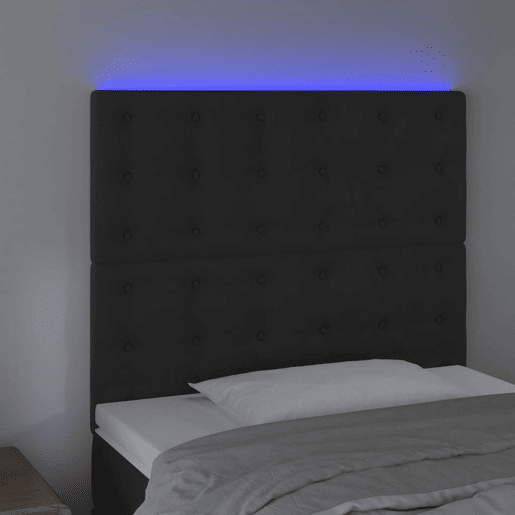 vidaXL Cabeceira de cama c LED veludo 90x5x118128cm preto vidaXL Cabeceira de cama c LED veludo 90x5x118128cm preto