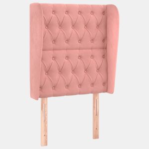 vidaXL Cabeceira de cama c abas veludo 83x23x118128 cm rosa