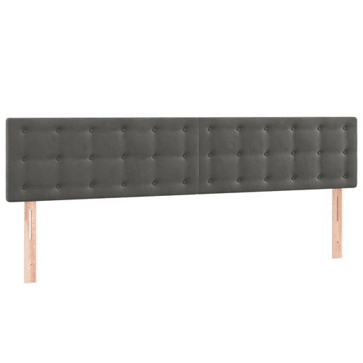 vidaXL Cabeceira de cama cluzes LED veludo 160x5x7888cm cinza-escuro vidaXL Cabeceira de cama cluzes LED veludo 160x5x7888cm cinza-escuro