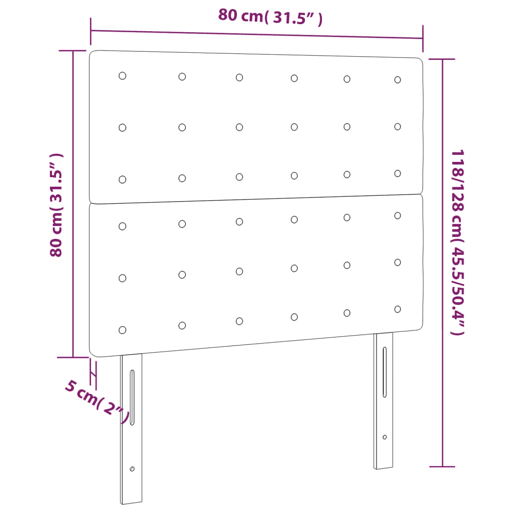 vidaXL Cabeceira cama c LED veludo 80x5x118128 cm preto vidaXL Cabeceira cama c LED veludo 80x5x118128 cm preto