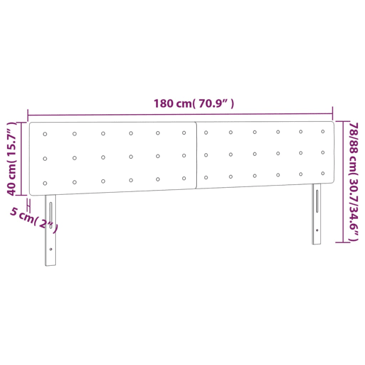 vidaXL Cabeceira de cama c luzes LED veludo 180x5x7888cm azul-escuro