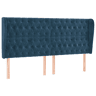 vidaXL Cabeceira cama c abas veludo 183x23x118128 cm azul-escuro
