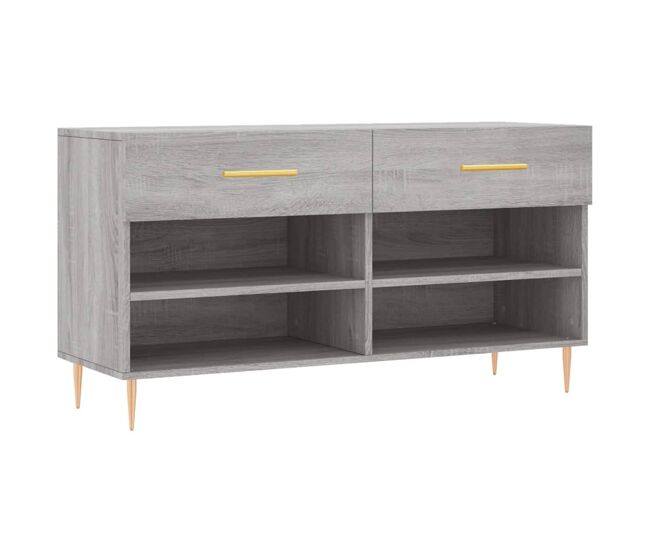 Vidaxl banco zapatero madera de ingeniería gris sonoma 102x35x55 cm