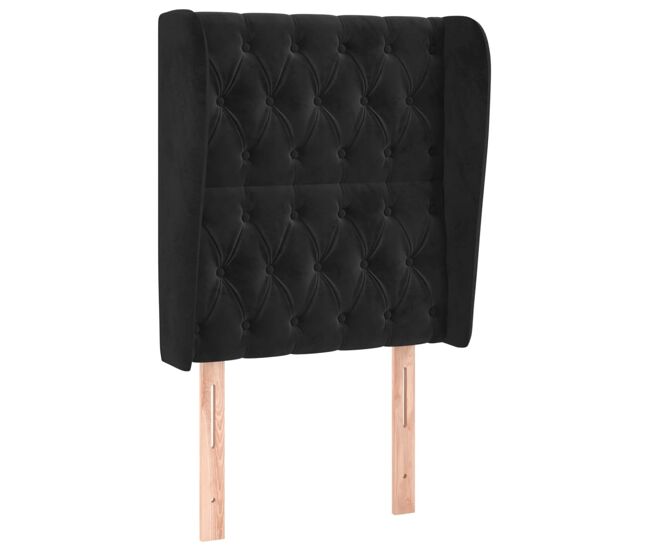 Vidaxl cabecero con orejas de terciopelo negro 83x23x118/128 cm