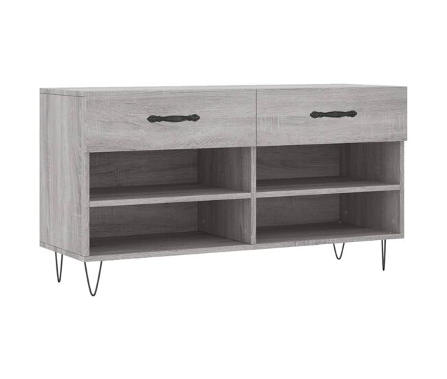 Vidaxl banco zapatero madera de ingeniería gris sonoma 102x35x55 cm