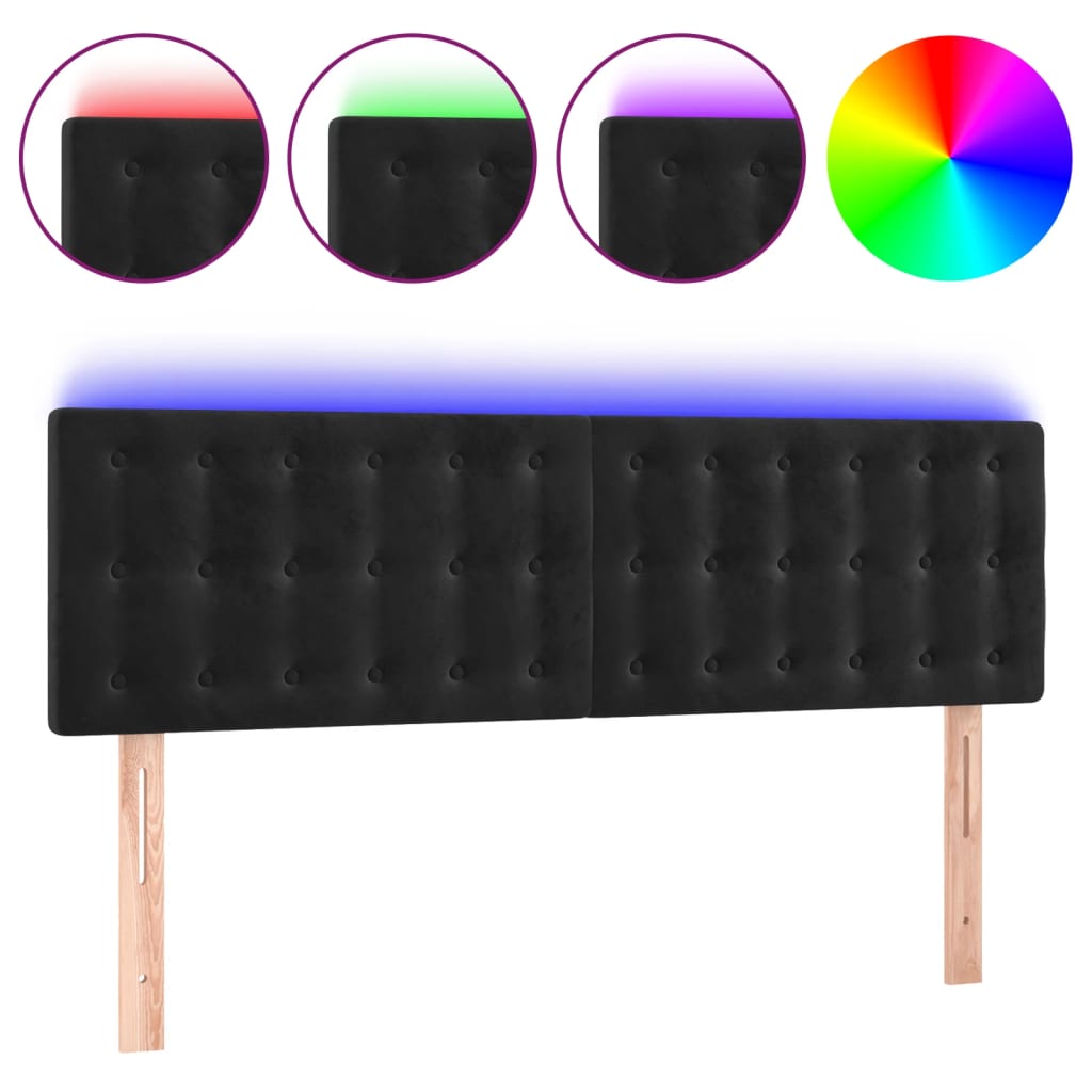Cabecero Con Led 144 Negro