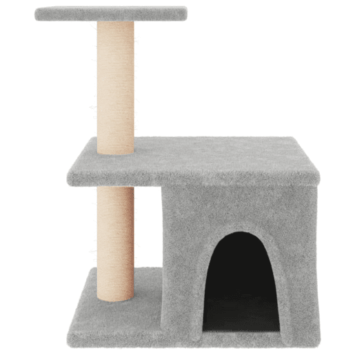 vidaXL Árvore p gatos c postes arranhadores sisal 48 cm cinza-claro