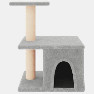 vidaXL Árvore p gatos c postes arranhadores sisal 48 cm cinza-claro