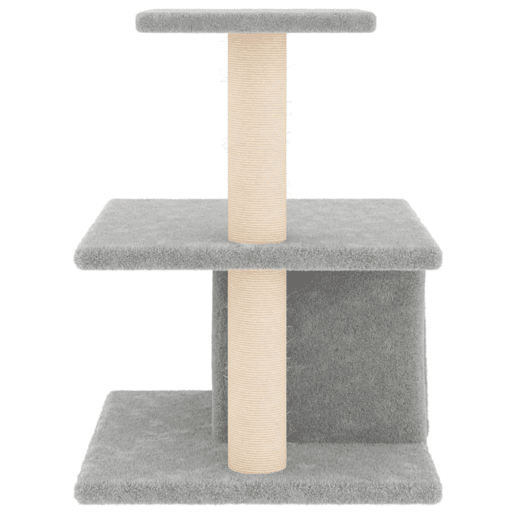 vidaXL Árvore p gatos c postes arranhadores sisal 48 cm cinza-claro