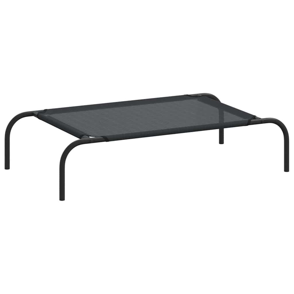 Vidaxl cama de perro elevada negra textilene s