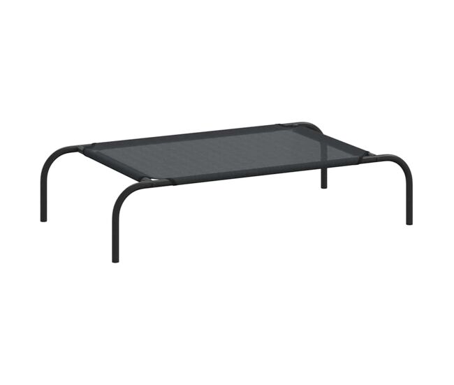 Vidaxl cama de perro elevada negra textilene s